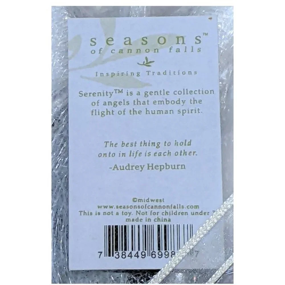 Seasons Of Cannon Falls Serenity Angel Picture Frame Ornament Audrey Hepburn NEW